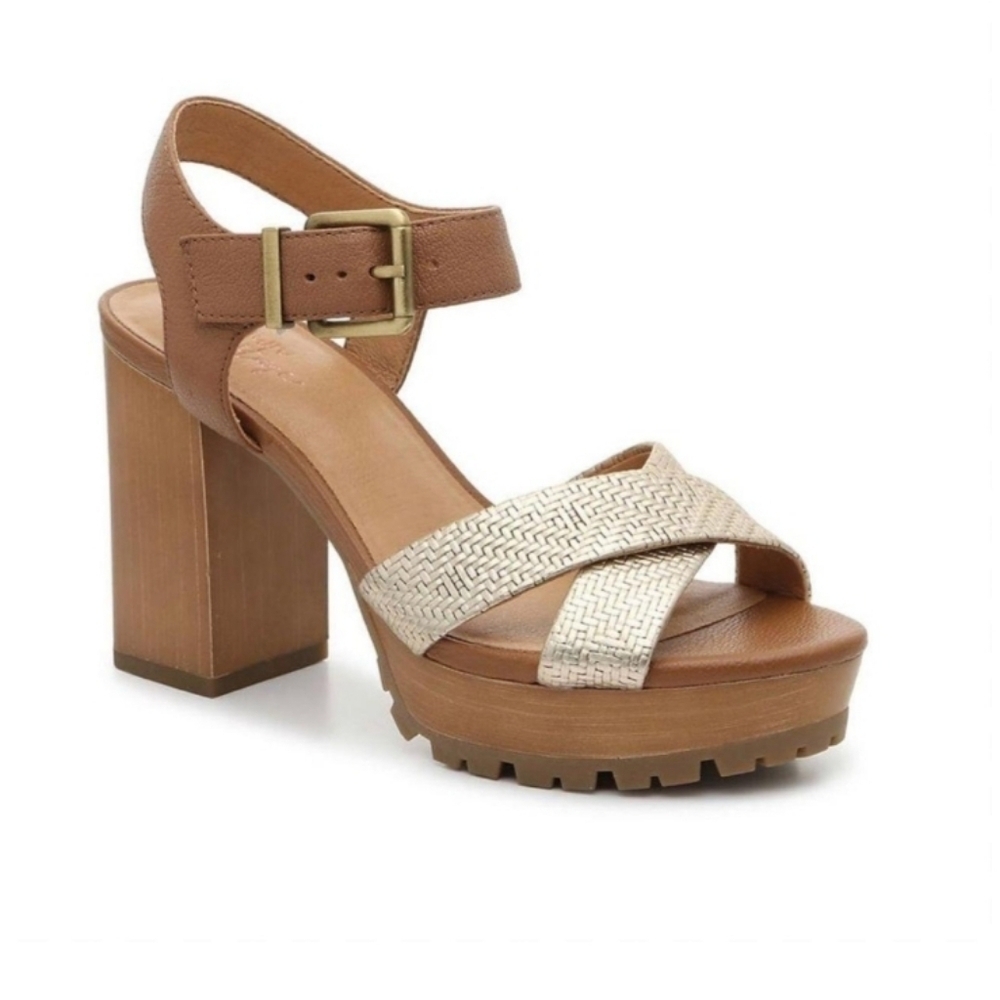 Crown Vintage Jula Leather Chunky Heel Sandals